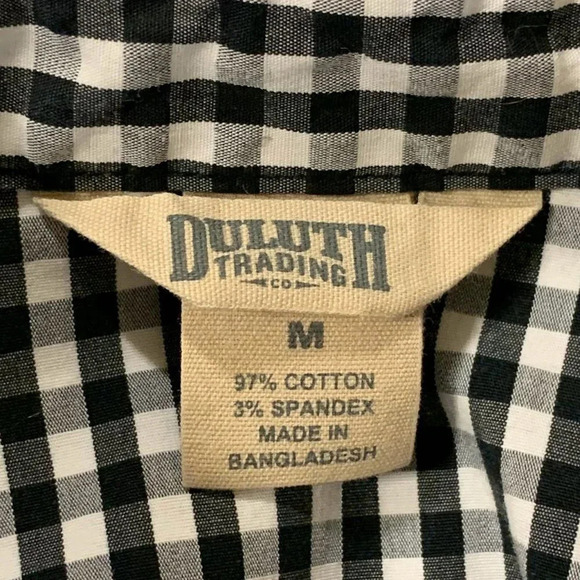Duluth Trading Women's Checkered Cotton Long Sleeve Button Up Short Size M - Picture 6 of 10